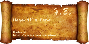 Hegedűs Bene névjegykártya