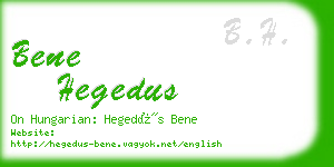 bene hegedus business card